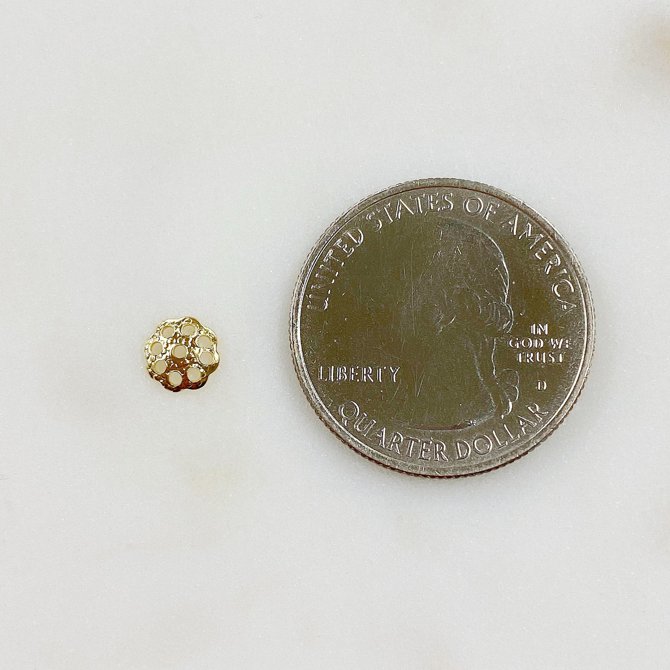 Gold Plated 6mm Flower Bead Cap (100pc) – Gold