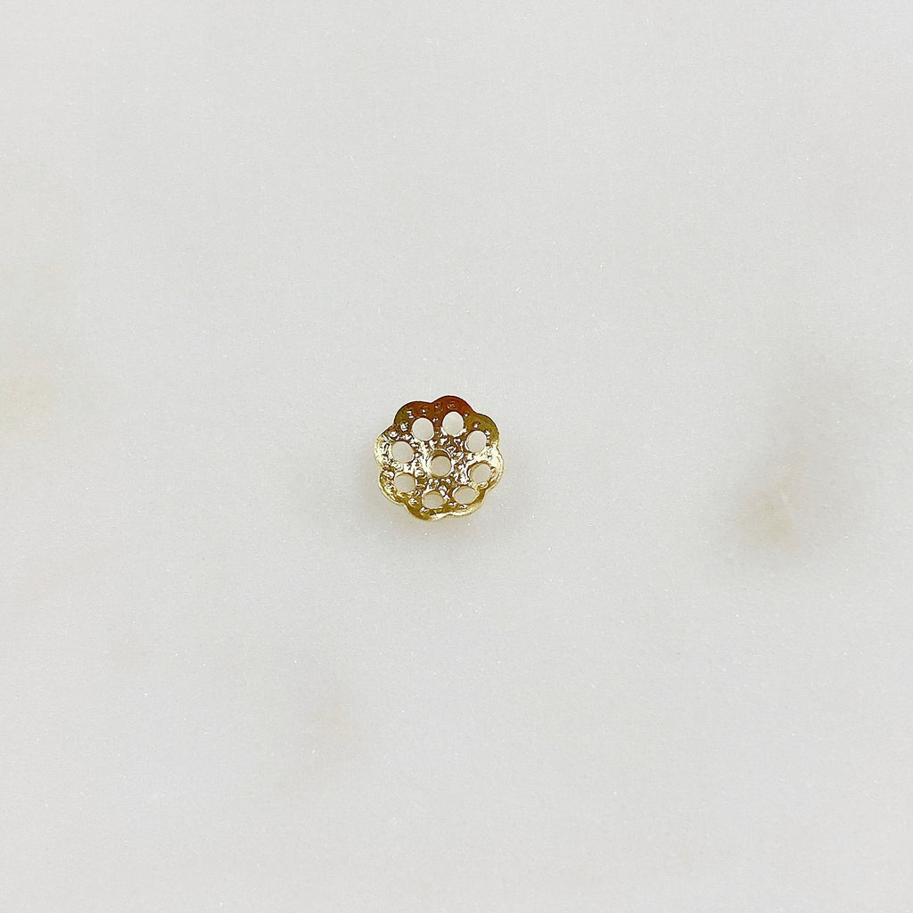Gold Plated 6mm Flower Bead Cap (100pc)