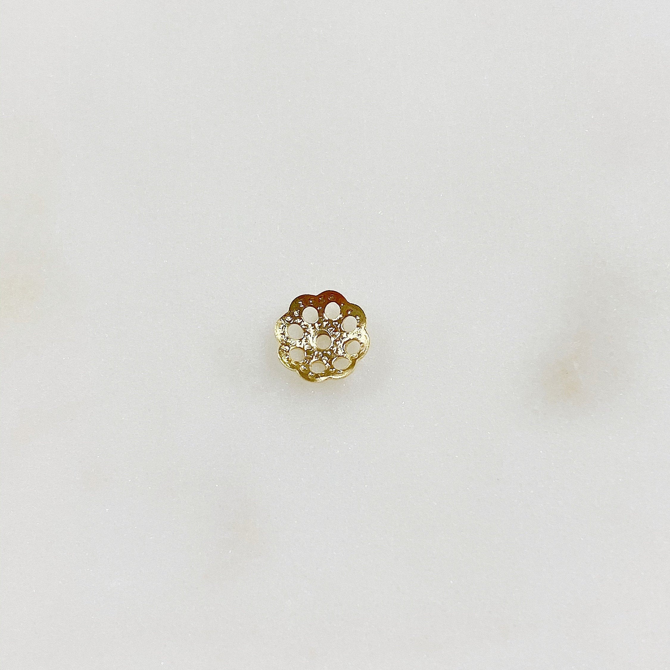 Gold Plated 6mm Flower Bead Cap (100pc) – Gold