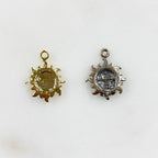 13mmx10mm Sterling Silver or Vermeil Smiling Sun Sunshine Small Star