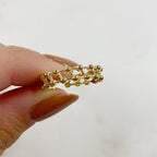 Gold Plated Adjustable Diagonal Chain Link Style Gold Ring