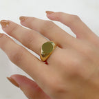 Gold Plated Thick Gold Vintage Style Ring Size 7 Statement Ring
