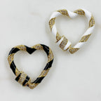 26mm Gold Plated Large Heart Shaped Enamel Carabiner Cubic Zirconia