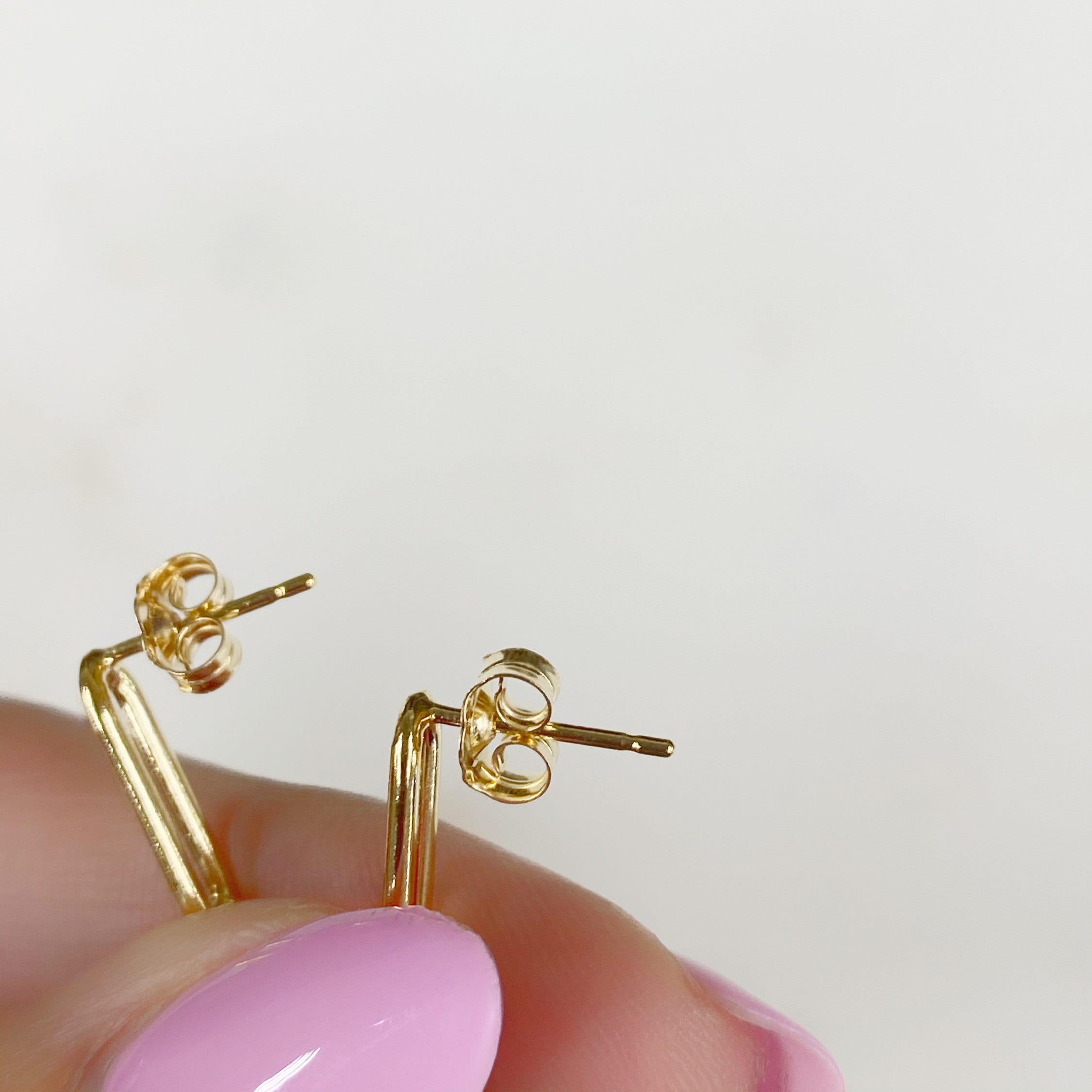 14K Gold Filled Paperclip Chain Dangle Earrings (2pc)