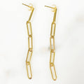 14K Gold Filled Paperclip Chain Dangle Earrings (2pc)