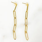 14K Gold Filled Paperclip Chain Dangle Earrings (2pc)
