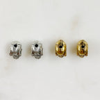10mmx5mm Pewter Small Skull Head Bead Vertical Hole Pendant Halloween (2pc)
