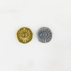 12mmx12mm Sterling Silver or Vermeil Hammered Protective Eye Coin Charm