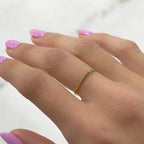1mm 14K Gold Filled Hammered Thin Stacking Ring in Size 6 or 7