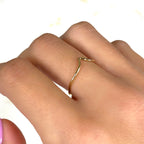14K Gold Filled Thin Chevron Stackable Ring in Size 6 or 7