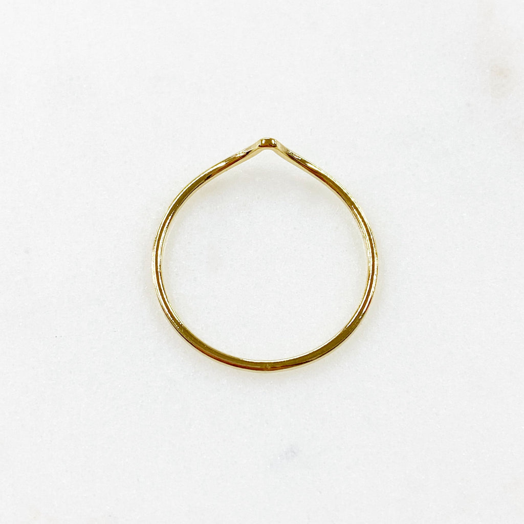 14K Gold Filled Thin Chevron Stackable Ring in Size 6 or 7 – Gold