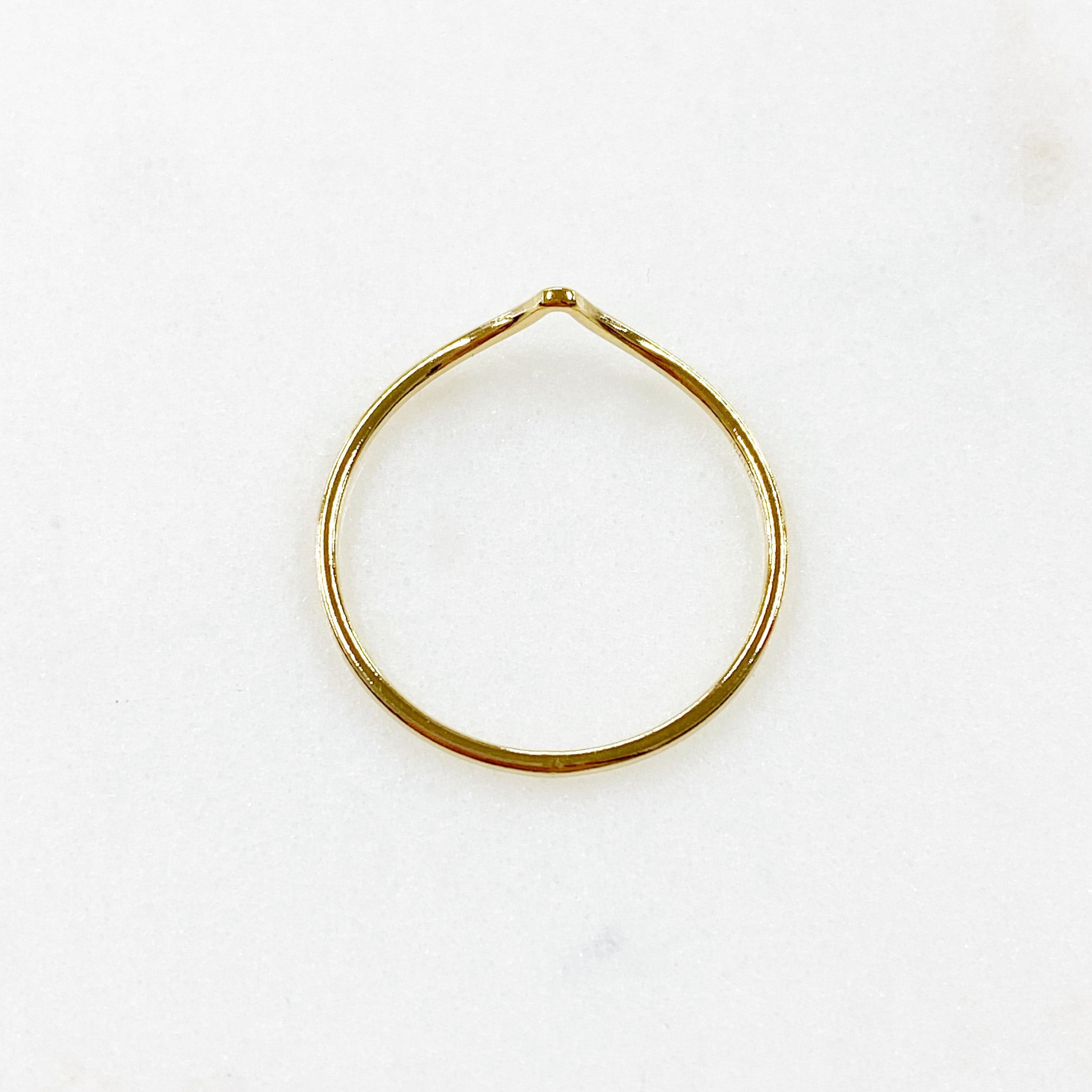 14K Gold Filled Thin Chevron Stackable Ring in Size 6 or 7 – Gold