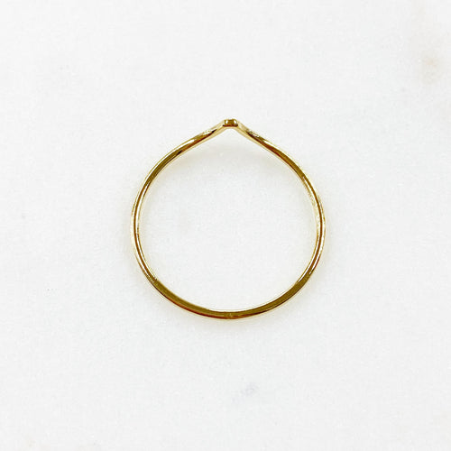 14K Gold Filled Thin Chevron Stackable Ring in Size 6 or 7 – Gold