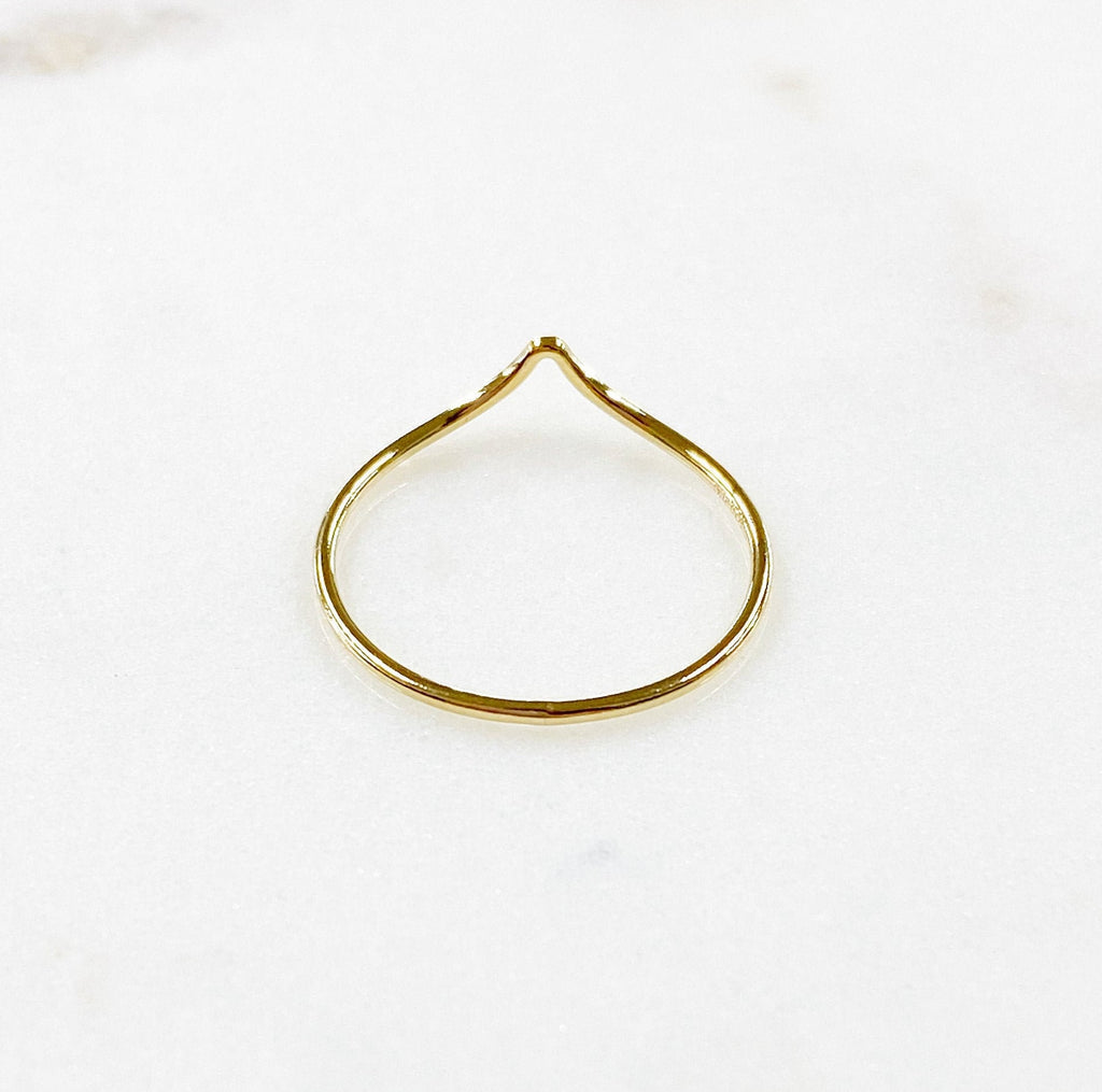 14K Gold Filled Thin Chevron Stackable Ring in Size 6 or 7 – Gold