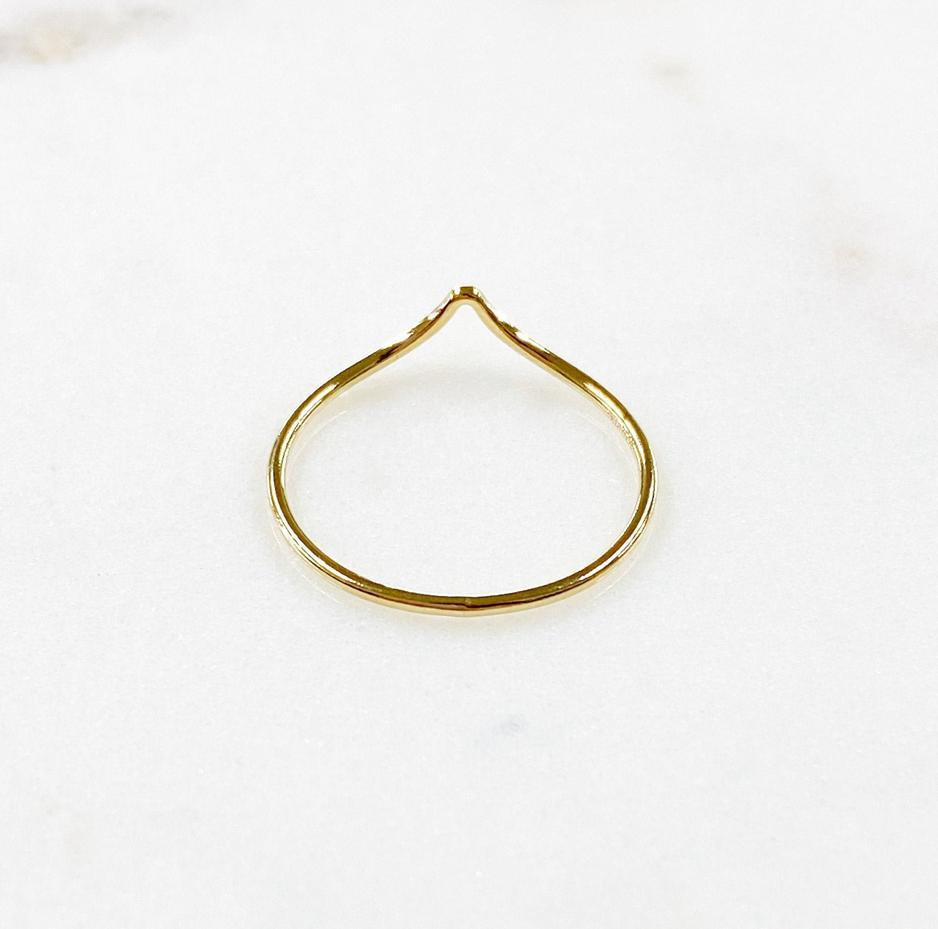 14K Gold Filled Thin Chevron Stackable Ring in Size 6 or 7 – Gold