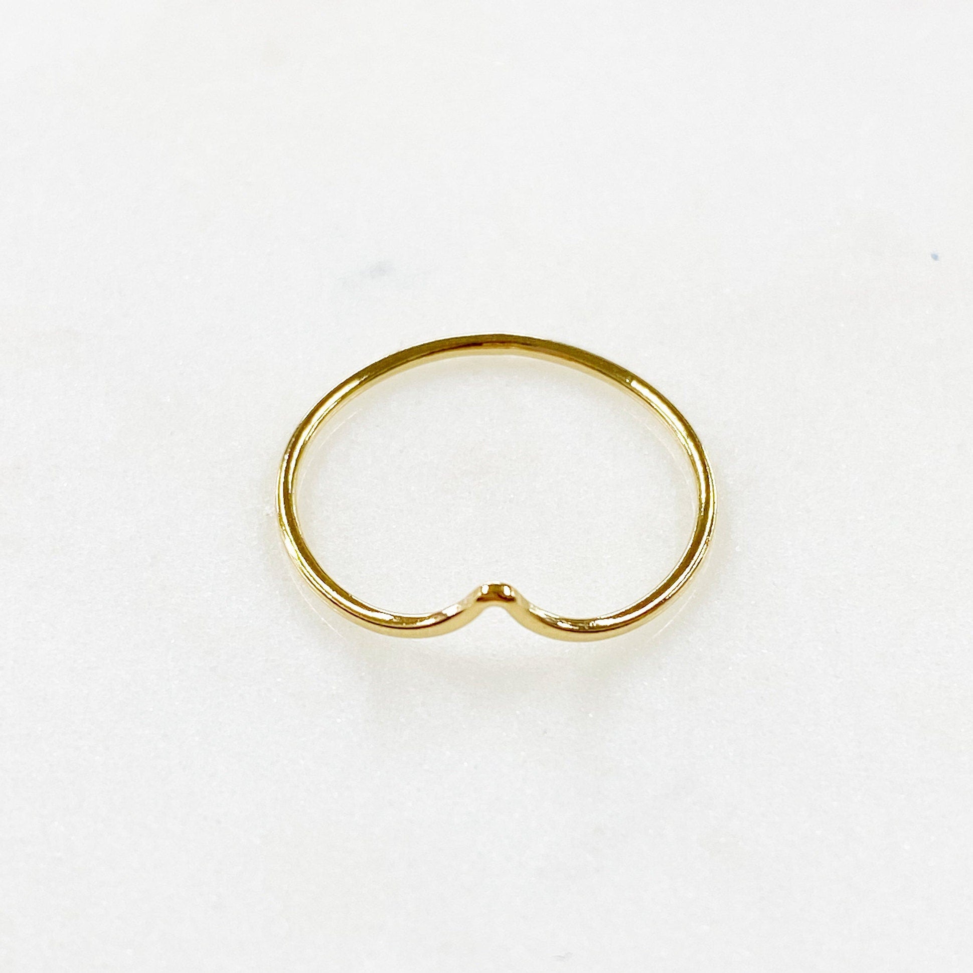 14K Gold Filled Thin Chevron Stackable Ring in Size 6 or 7
