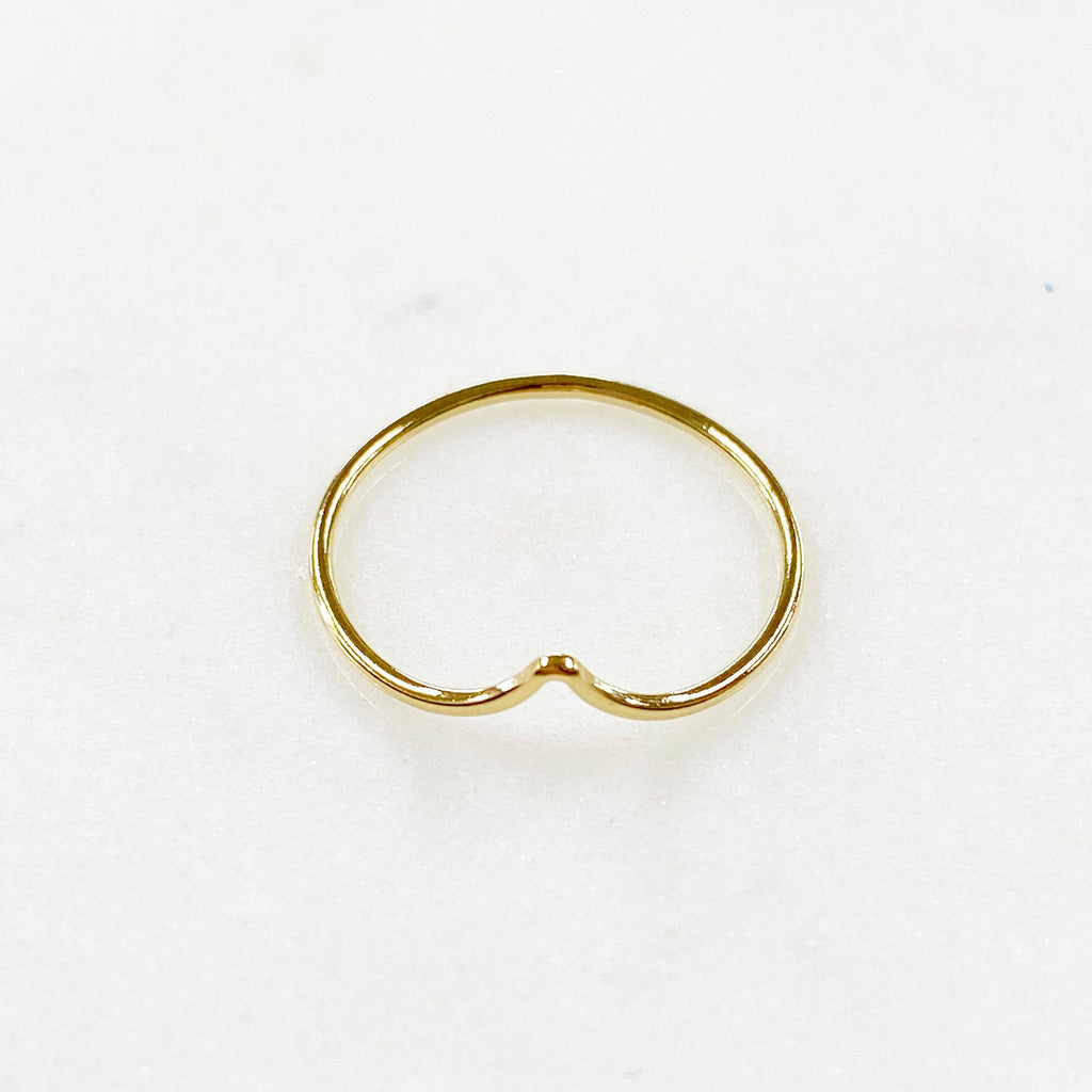 14K Gold Filled Thin Chevron Stackable Ring in Size 6 or 7 – Gold