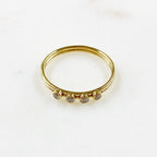 14K Gold Filled 4 CZ Stone Simple Ring CZ Ring in Size 7