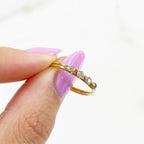 14K Gold Filled 4 CZ Stone Simple Ring CZ Ring in Size 7