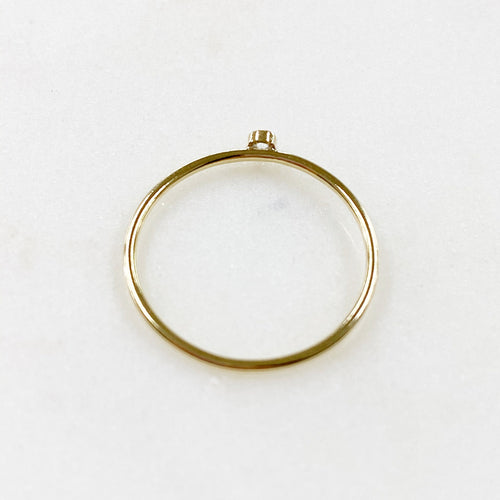 14K Gold Filled Single Stone CZ Thin Ring in Size 7