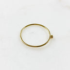 14K Gold Filled Single Stone CZ Thin Ring in Size 7