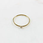 14K Gold Filled Single Stone CZ Thin Ring in Size 7