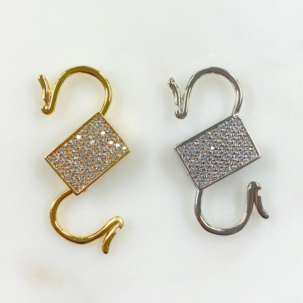 25mmx19mm Brass Clicker Clasp Gold or Silver Plated Clasp Findings