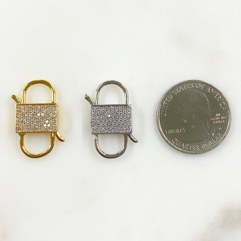 25mmx19mm Brass Clicker Clasp Gold or Silver Plated Clasp Findings