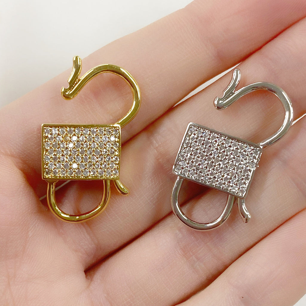 25mmx19mm Brass Clicker Clasp Gold or Silver Plated Clasp Findings