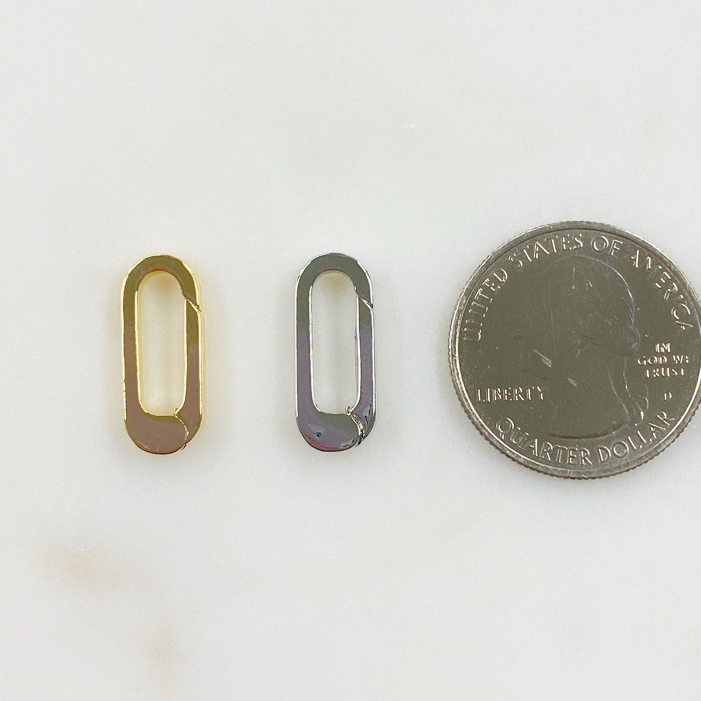 18mmx9mm Base Metal U Shaped Push Gate Clasp Gold or Silver Clasp