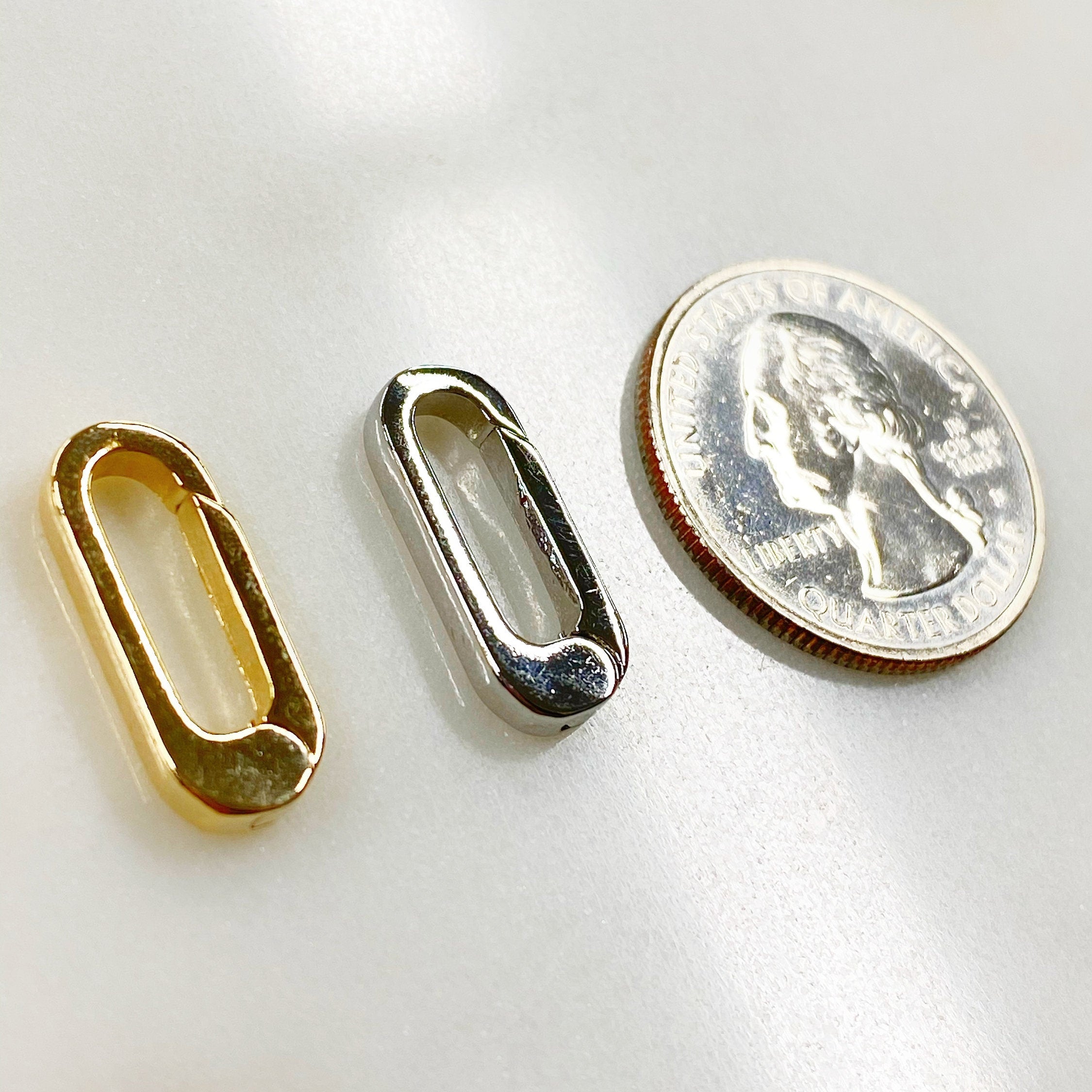 18mmx9mm Base Metal U Shaped Push Gate Clasp Gold or Silver Clasp