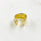 11mmx7mm Gold Plated Ear Cuff CZ Side Detail Lined Cuff