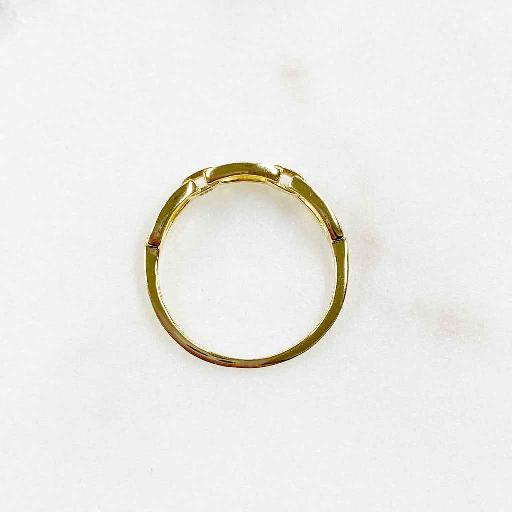 Vermeil Thin Chain Ring Size 7 Stackable Band Ring Ready