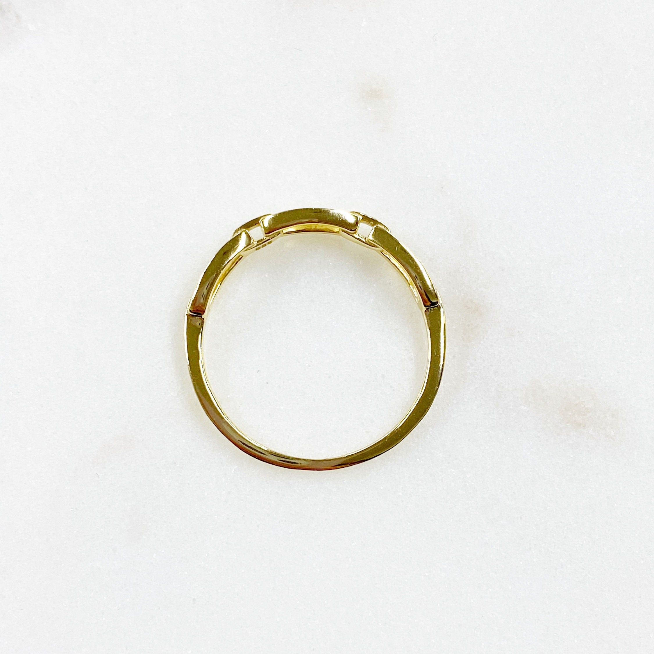Vermeil Thin Chain Ring Size 7 Stackable Band Ring Ready