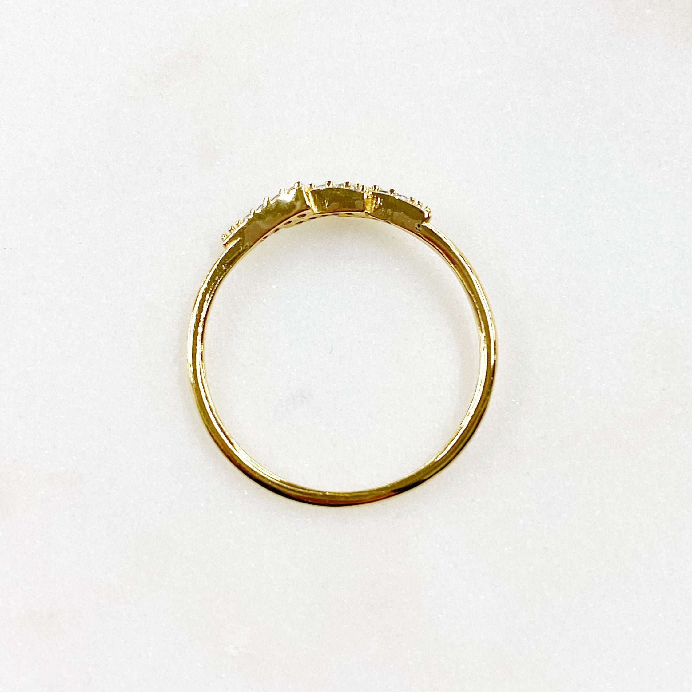 Vermeil Lightning Bolt CZ Ring Size 7 Thin Stackable Rings