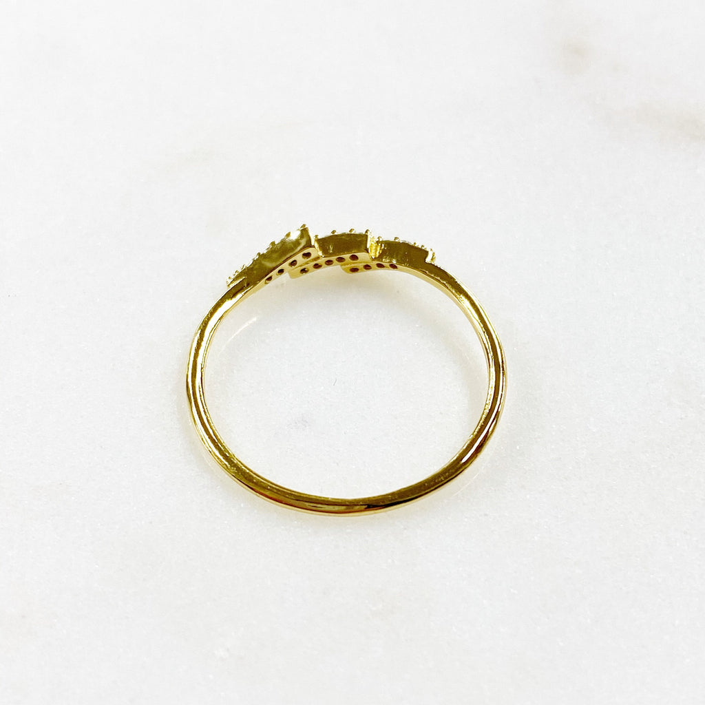 Vermeil Lightning Bolt CZ Ring Size 7 Thin Stackable Rings