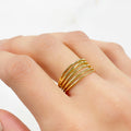 Vermeil Multi Band Vintage Inspired Ring Size 7 Ready to Wear