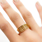 Vermeil Multi Band Vintage Inspired Ring Size 7 Ready to Wear