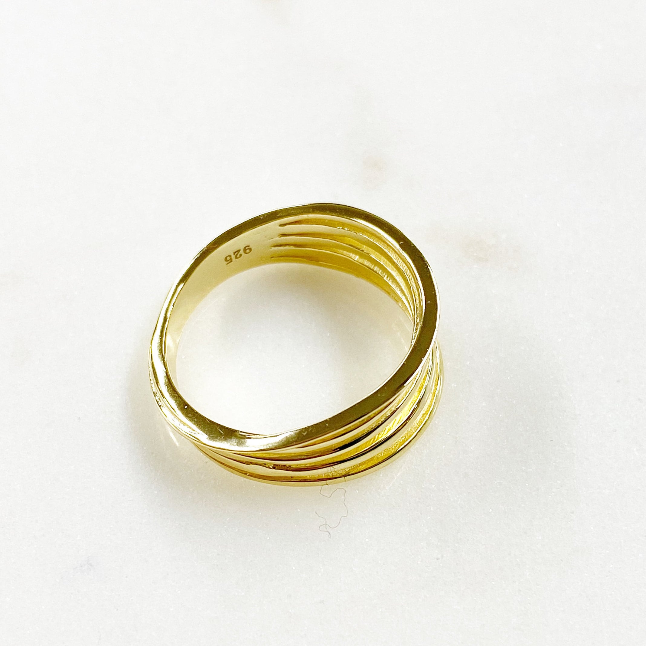 Vermeil Multi Band Vintage Inspired Ring Size 7 Ready to Wear
