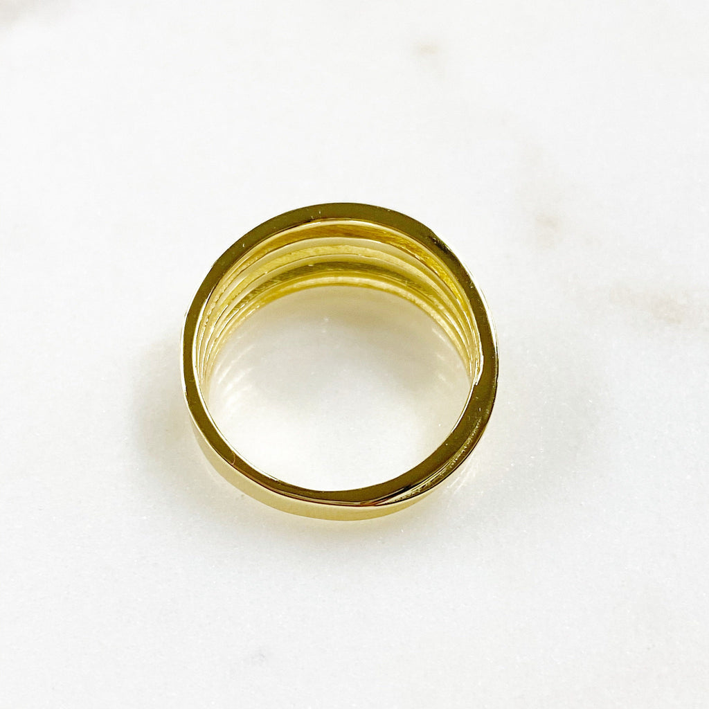 Vermeil Multi Band Vintage Inspired Ring Size 7 Ready to Wear