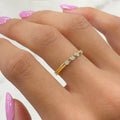 14K Gold Filled 4 CZ Stone Simple Ring CZ Ring in Size 7
