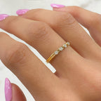 14K Gold Filled 4 CZ Stone Simple Ring CZ Ring in Size 7