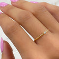 14K Gold Filled Single Stone CZ Thin Ring in Size 7