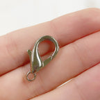 Brass Silver Plated Rounded Lobster Clasp 21mm Clasp Chain (10pc)