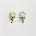 Brass 12mm Rounded Lobster Clasp Gold or Silver Clasp Findings (10pc)
