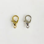 Brass 12mm Rounded Lobster Clasp Gold or Silver Clasp Findings (10pc)