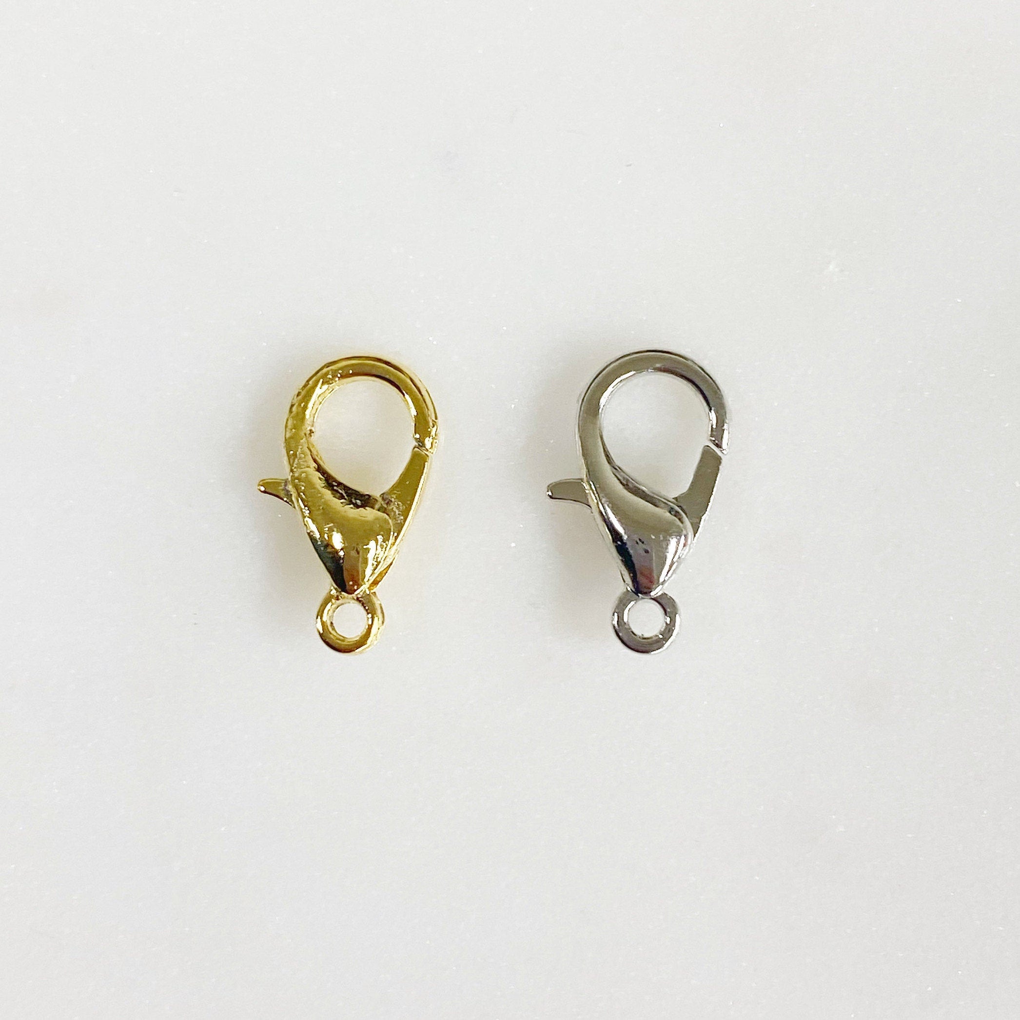 Brass 12mm Rounded Lobster Clasp Gold or Silver Clasp Findings (10pc)