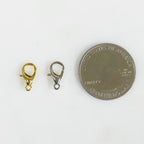 Brass 12mm Rounded Lobster Clasp Gold or Silver Clasp Findings (10pc)