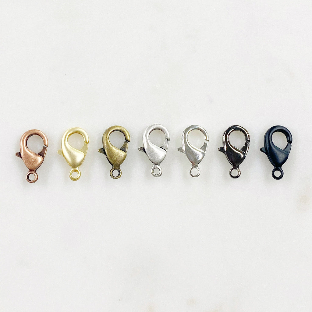 Brass 15mm Rounded Lobster Clasp Choose Your Style Clasp (10pc)