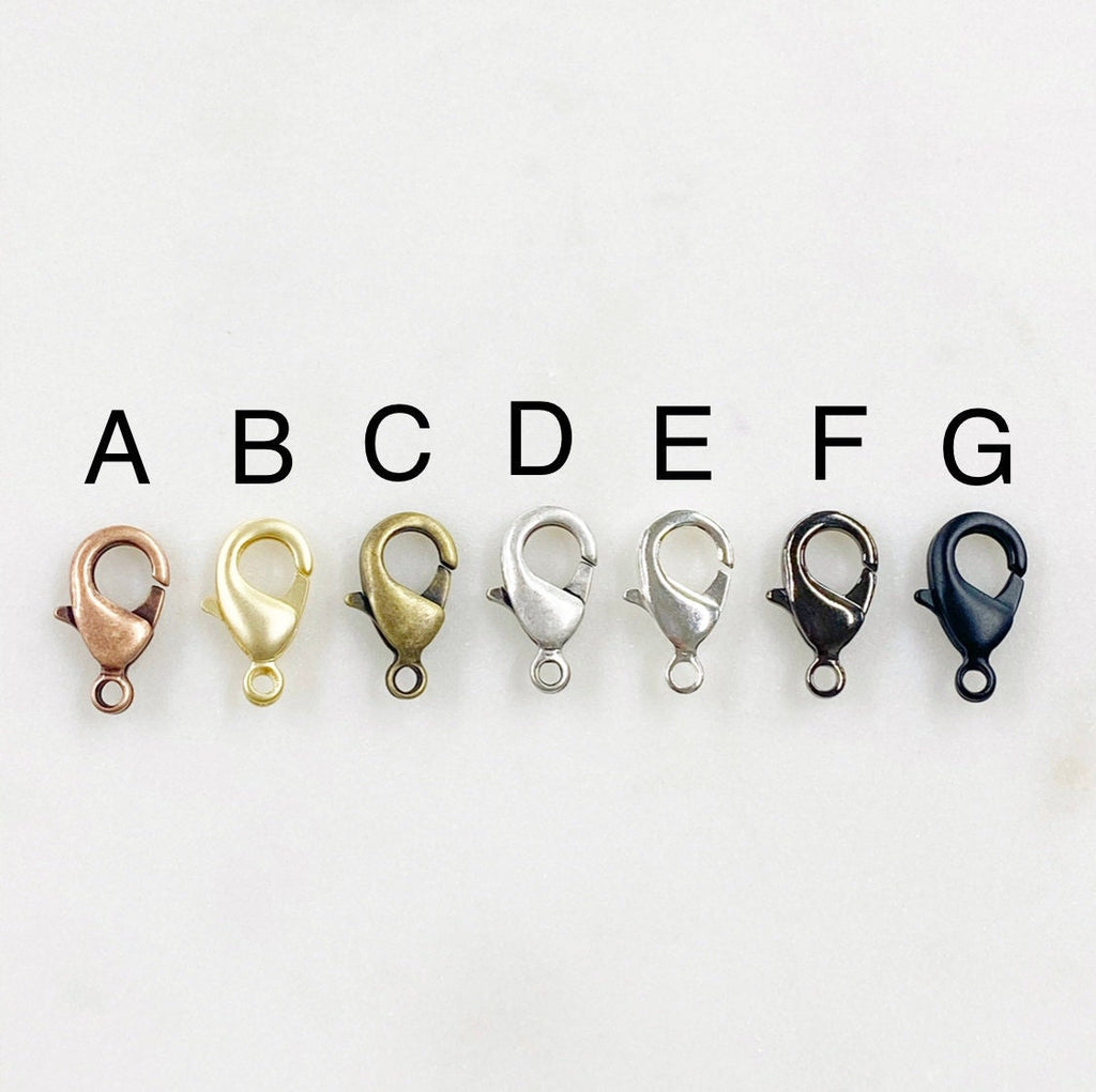 Brass 15mm Rounded Lobster Clasp Choose Your Style Clasp (10pc)